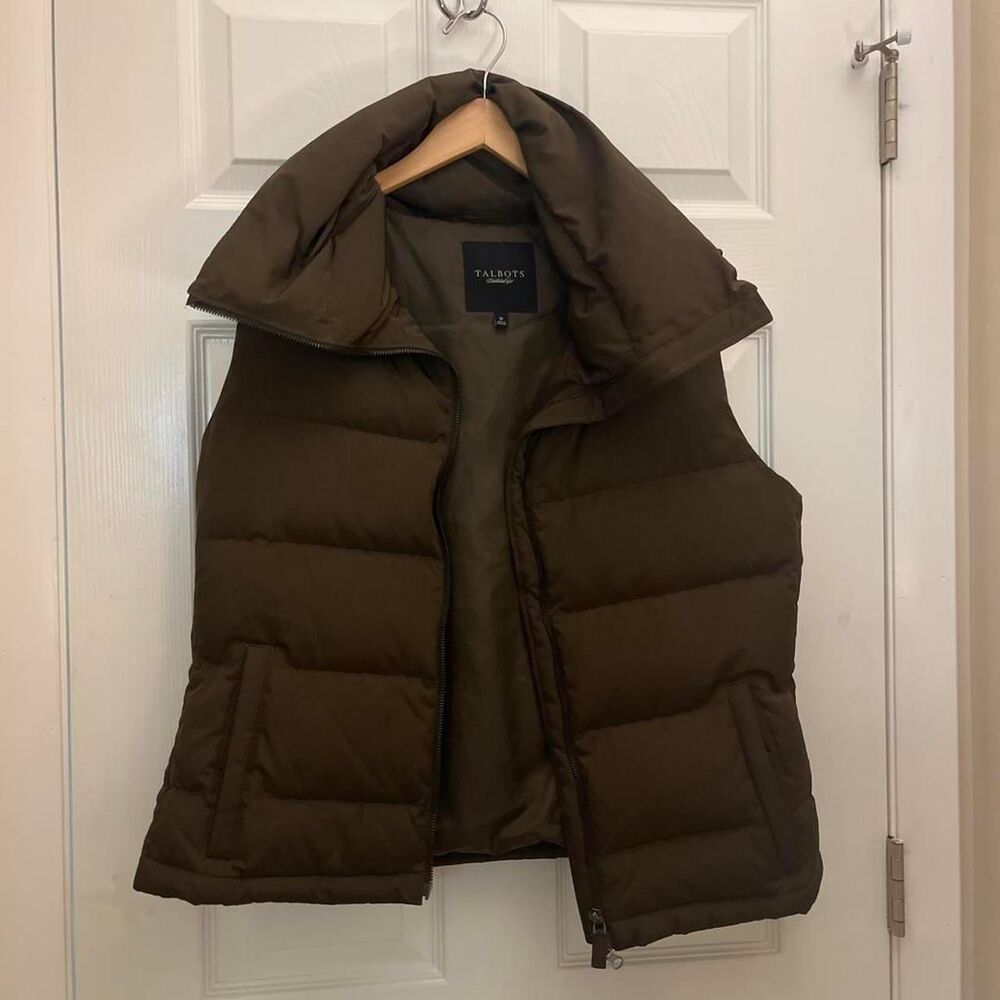Talbots Women's Khaki and Brown Gilet